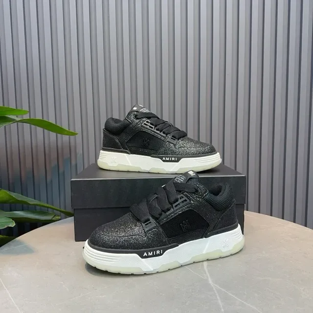 Amiri Skel Top Low Sneakers Lifestyle Noir Pailleté 7