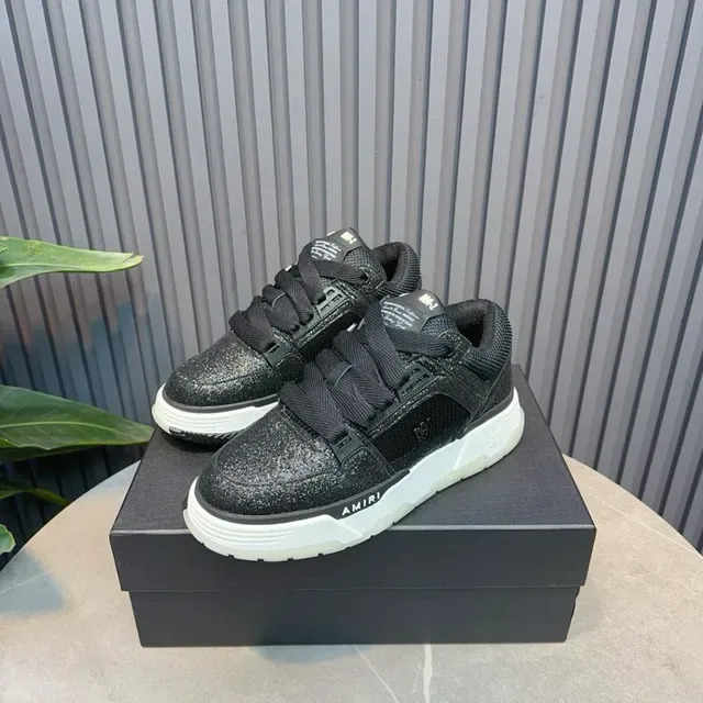 Amiri Skel Top Low Sneakers Lifestyle Noir Pailleté 8