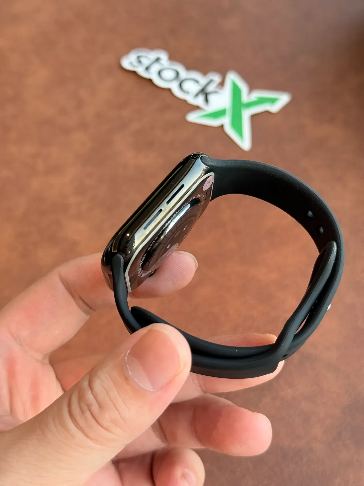 Apple Black Flat-Edged Rectangular Case Silicone Sport Band Sports Watch 3
