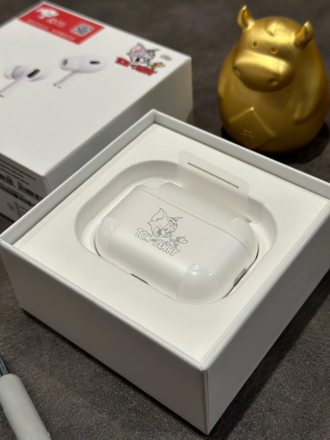 Apple White Gray Stem-Style Matte Finish TWS Earbuds 3
