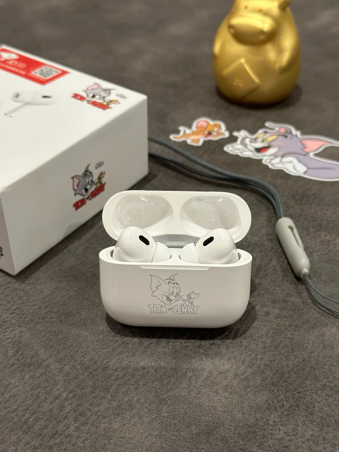 Apple White Gray Stem-Style Matte Finish TWS Earbuds 6