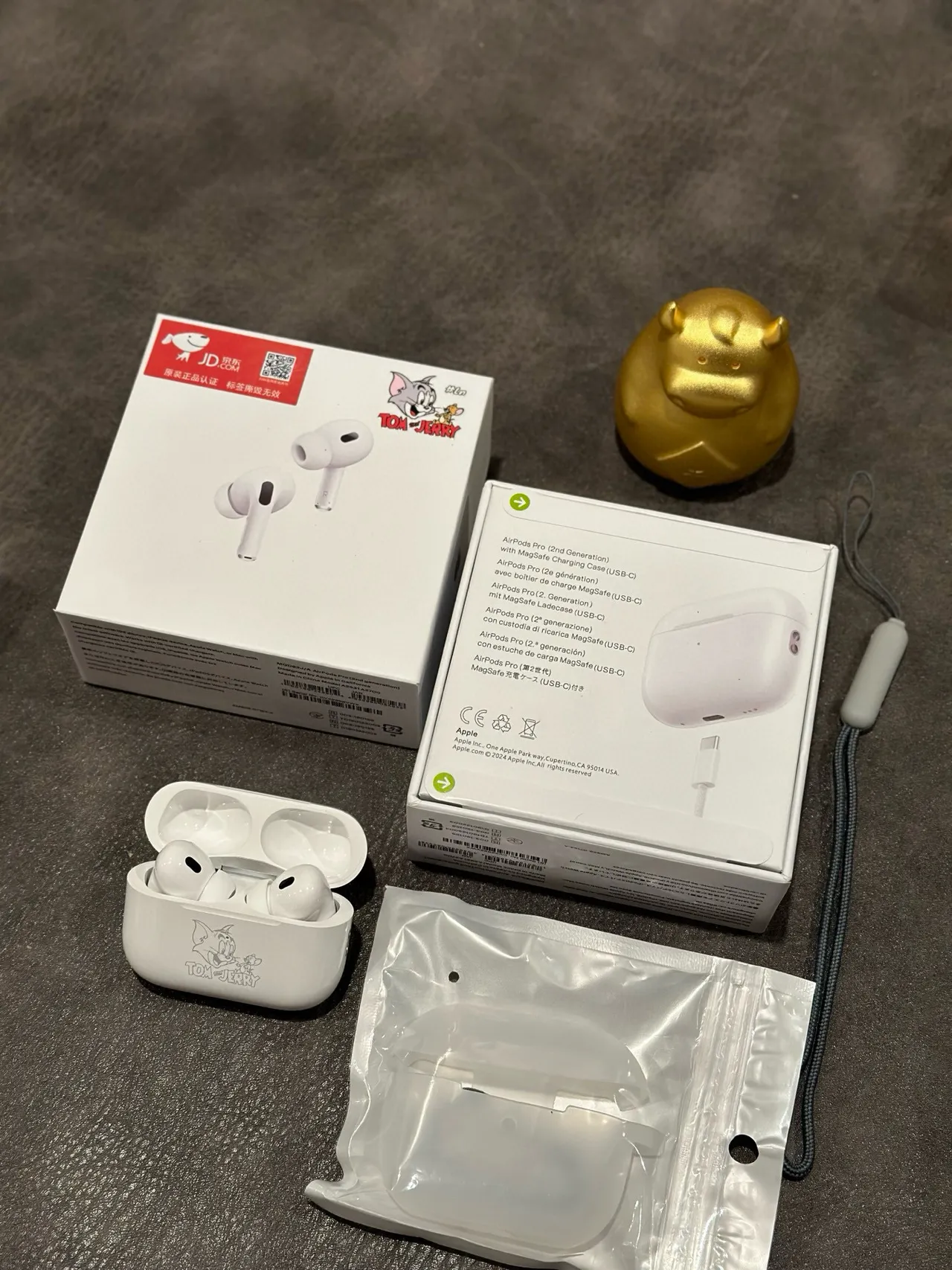 Apple White Gray Stem-Style Matte Finish TWS Earbuds 7