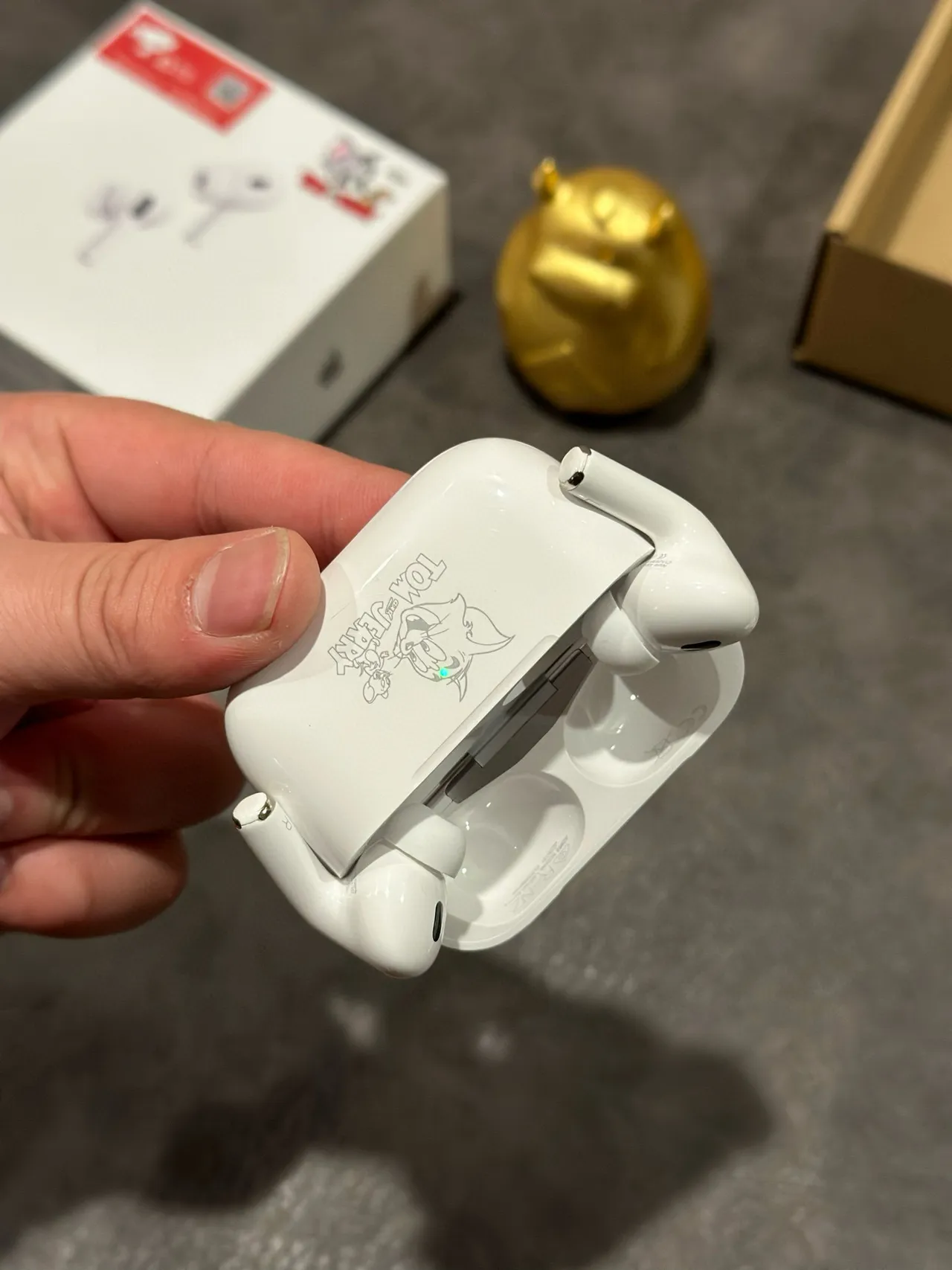 Apple White Gray Stem-Style Matte Finish TWS Earbuds 12