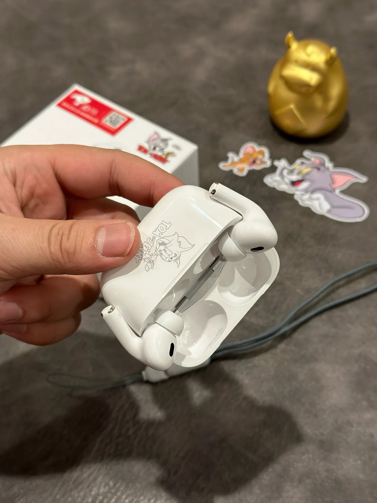 Apple White Gray Stem-Style Matte Finish TWS Earbuds 15