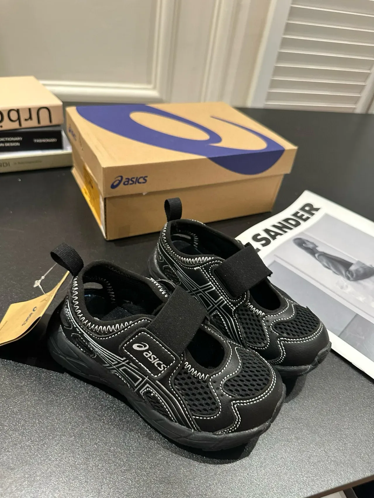 ASICS Beige Gray Cinto Duplo de Velcro, malha e sintético, tênis lifestyle 11