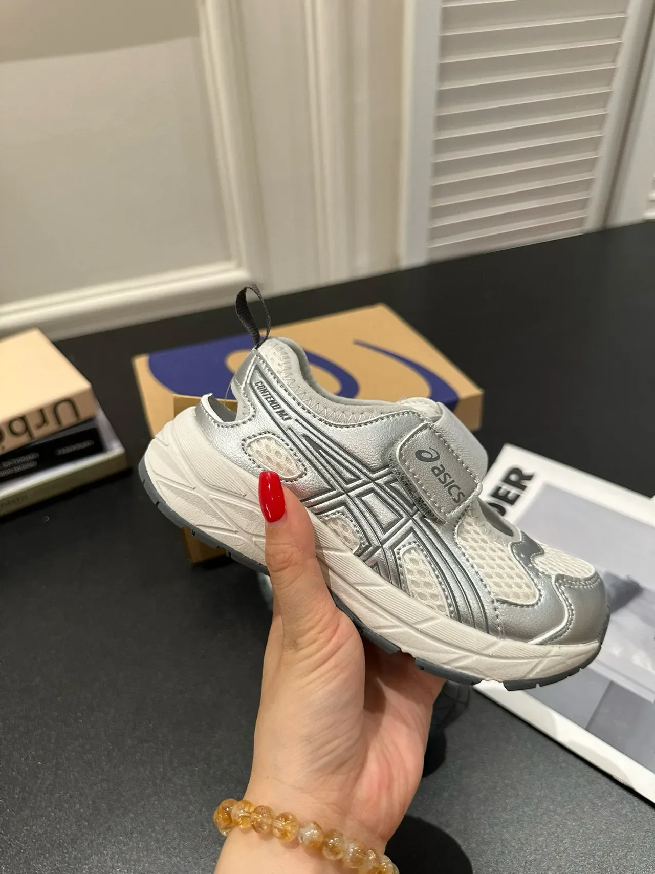 ASICS Beige Gray Cinto Duplo de Velcro, malha e sintético, tênis lifestyle 21
