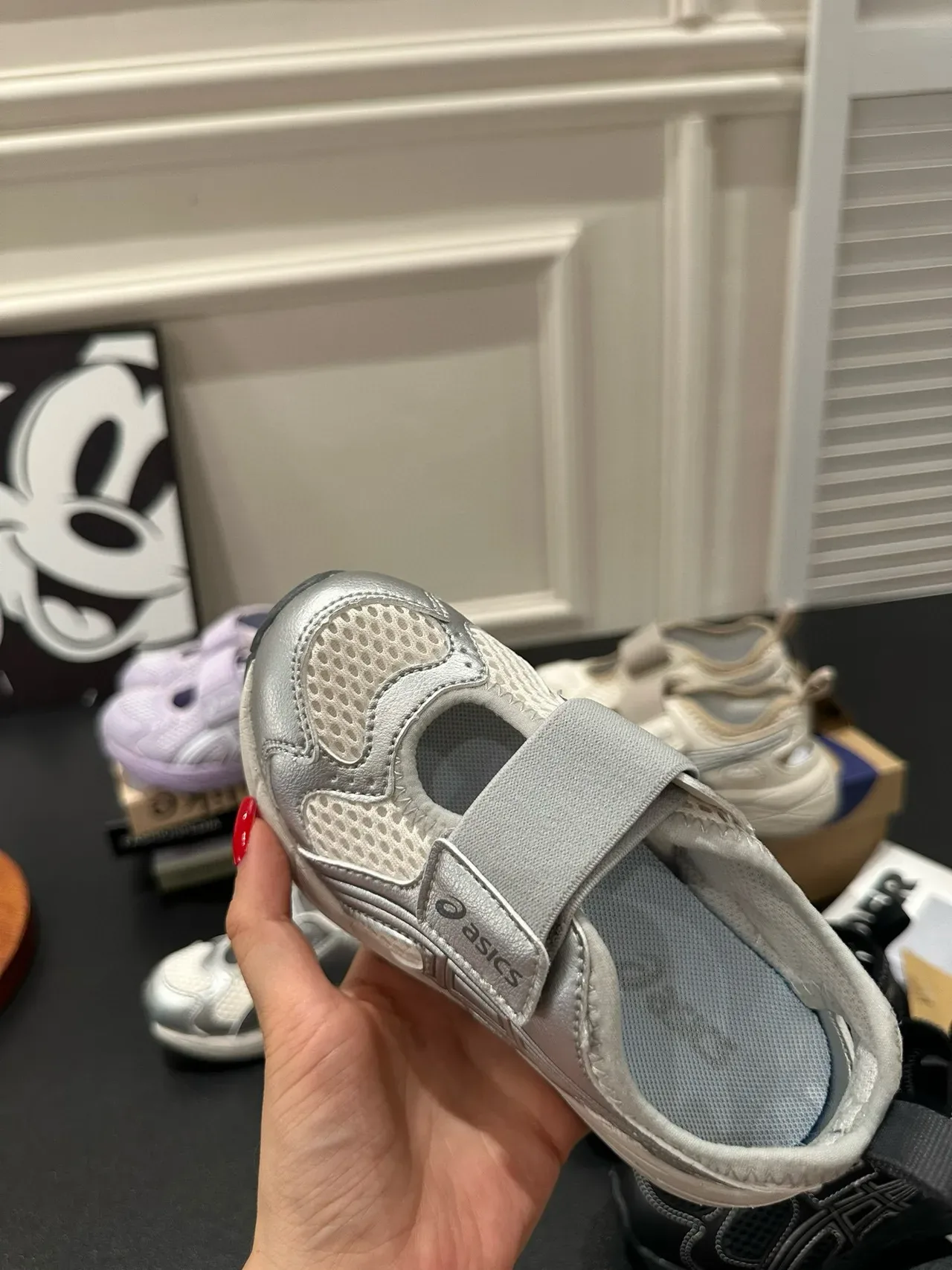 ASICS Beige Gray Cinto Duplo de Velcro, malha e sintético, tênis lifestyle 22