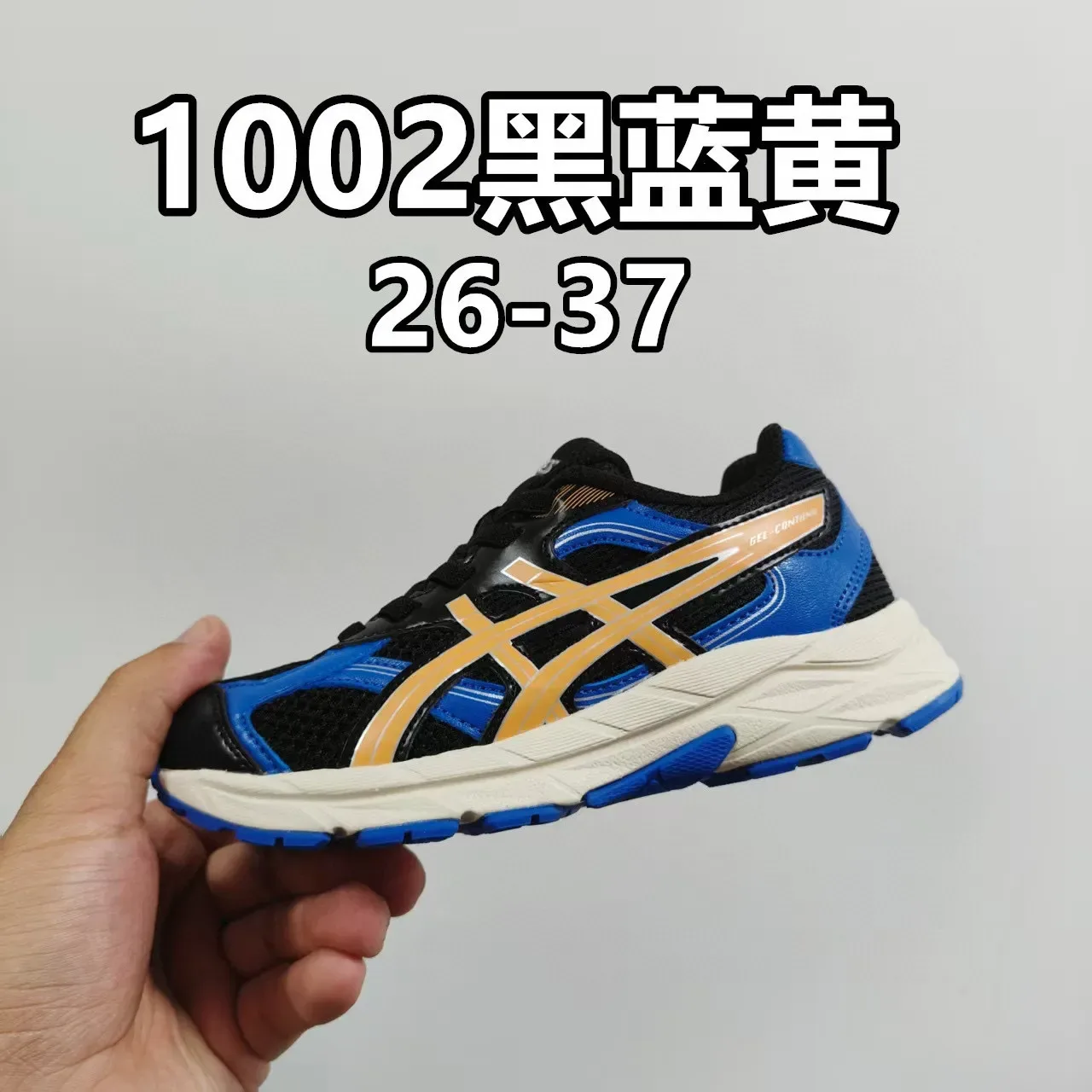 ASICS 黑色蓝色低帮网面和合成鞋面生活方式运动鞋 8