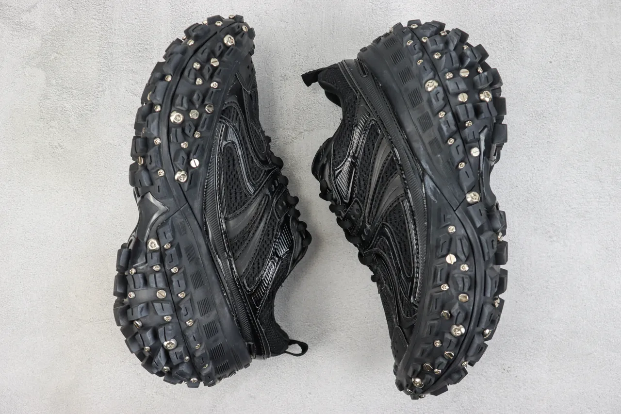 ASICS Negro Plata Malla Y Sintético Superior Oversized Rugged Outsole Chunky Sneakers 2
