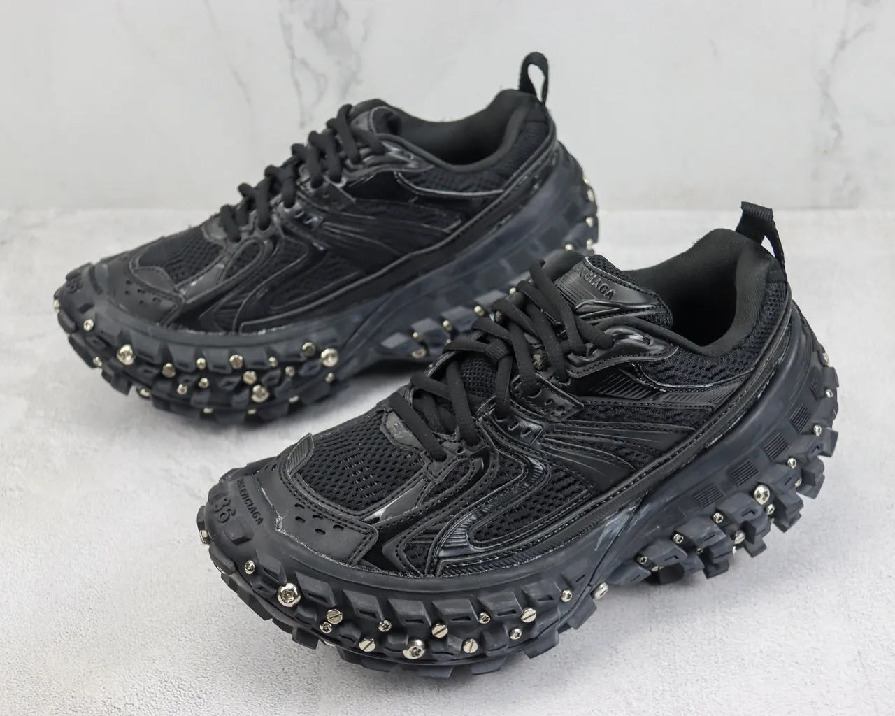 ASICS Negro Plata Malla Y Sintético Superior Oversized Rugged Outsole Chunky Sneakers 4