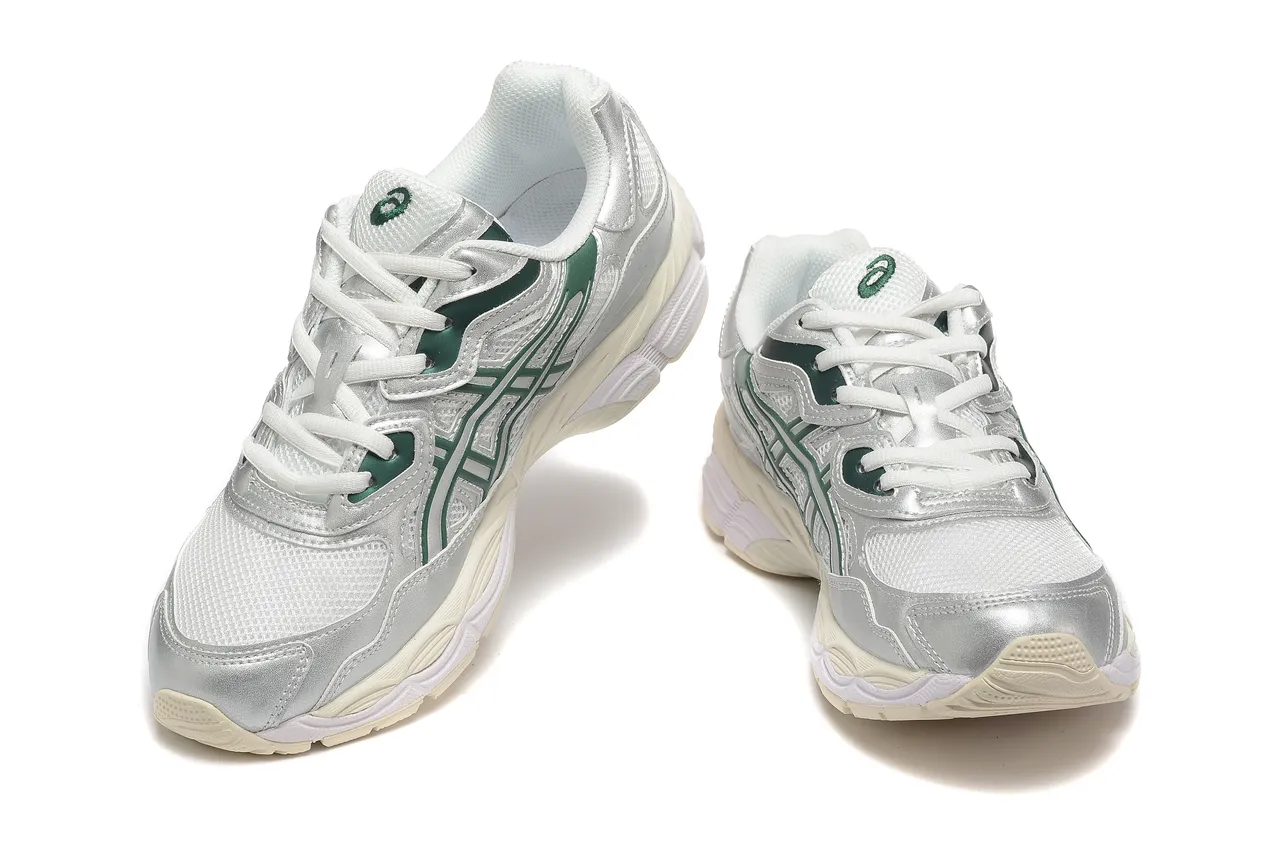 ASICS Argent Vert Métallique Synthétique Supérieur Rayures Tigre Sombre Overlay Sneakers Lifestyle 3
