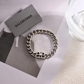 Balenciaga B-Chain سلسلة كرب سميكة سوار فضي