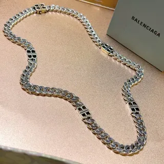 Balenciaga BB Chain 氧化银项链