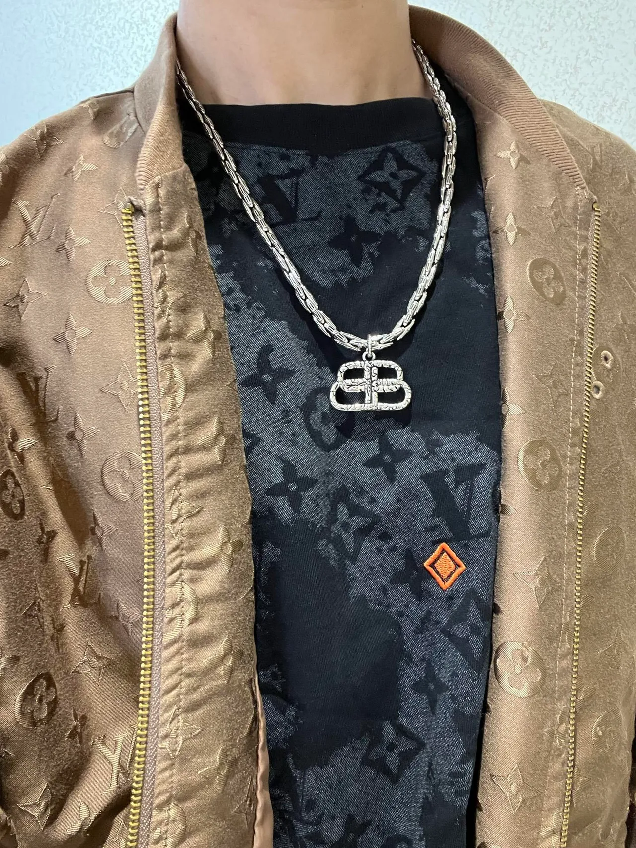 Balenciaga motif boucle chaîne collier ton argent 5