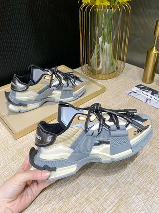 Balenciaga Defender Gray Beige Sole Multi-Strap Cage Chunky Sneakers 2