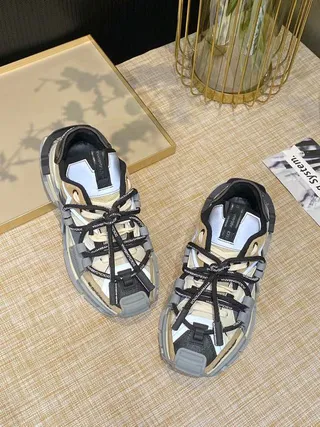 Balenciaga Defender Gray Beige Sole Multi-Strap Cage Chunky Sneakers 7
