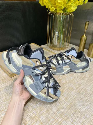 Balenciaga Defender Gray Beige Sole Multi-Strap Cage Chunky Sneakers 9