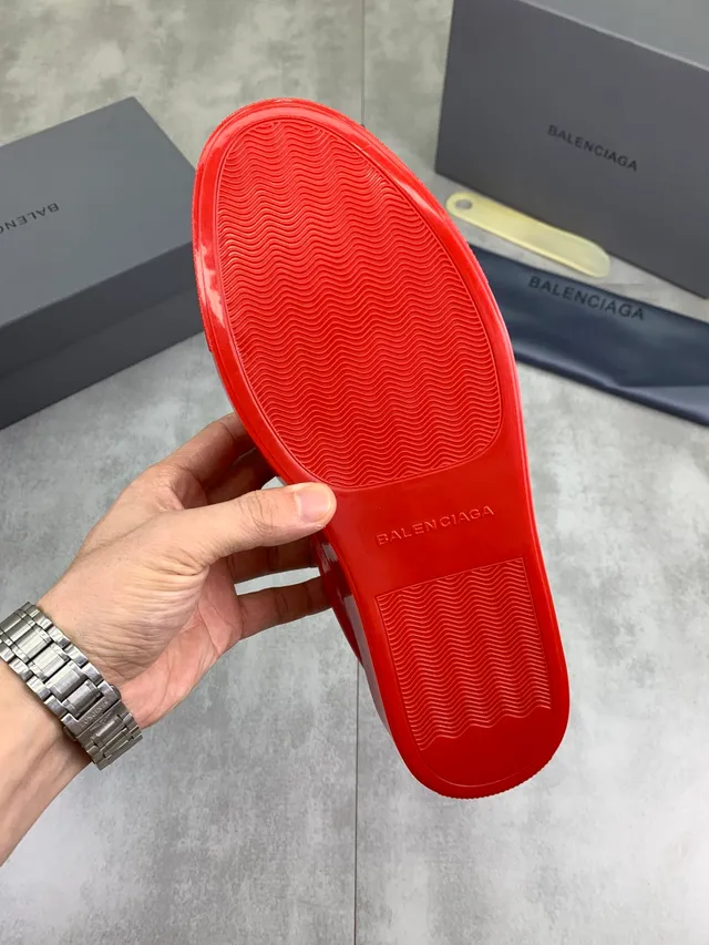 Balenciaga Defender Red Leather Lifestyle Sneakers 2