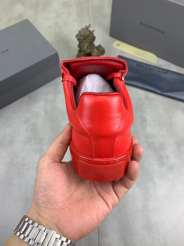 Balenciaga Defender Red Leather Lifestyle Sneakers 3