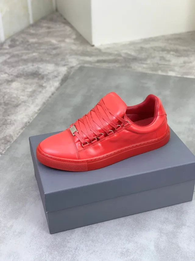 Balenciaga Defender Red Leather Lifestyle Sneakers 4