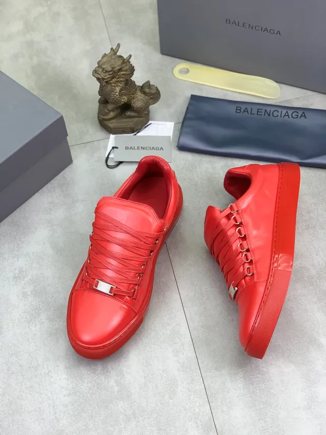 Balenciaga Defender Red Leather Lifestyle Sneakers 5
