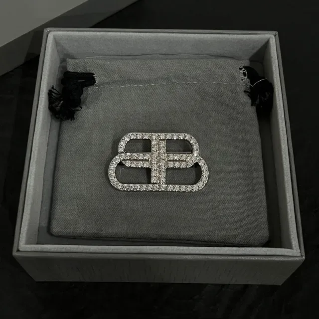 Balenciaga Double-B Pavé Crystal Brooch 4