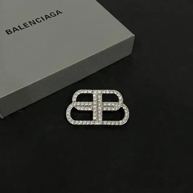 Balenciaga Double-B Pavé Crystal Brooch 6
