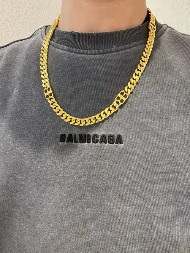 Collar Cadena Logo Balenciaga Oro-Tono 5