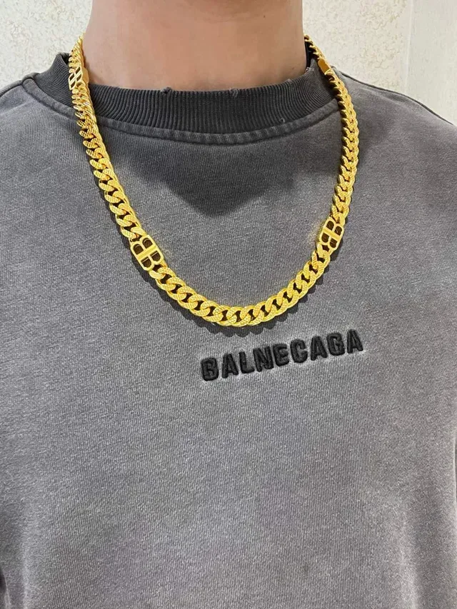 Collar Cadena Logo Balenciaga Oro-Tono 8