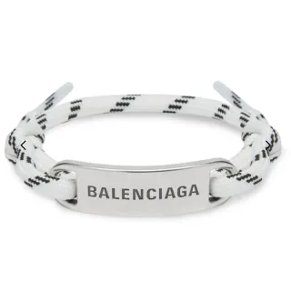 Balenciaga Pulseira de Corda e Placa Gravada