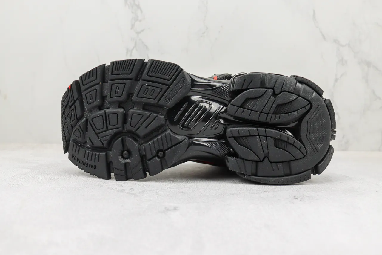 Balenciaga Runner Black Red Oversized Silhouette Mesh And Molded Plastic Cage Chunky Sneakers 8