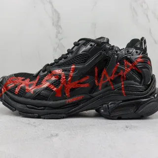 Balenciaga Runner Graffiti কালো লাল Chunky Sneakers