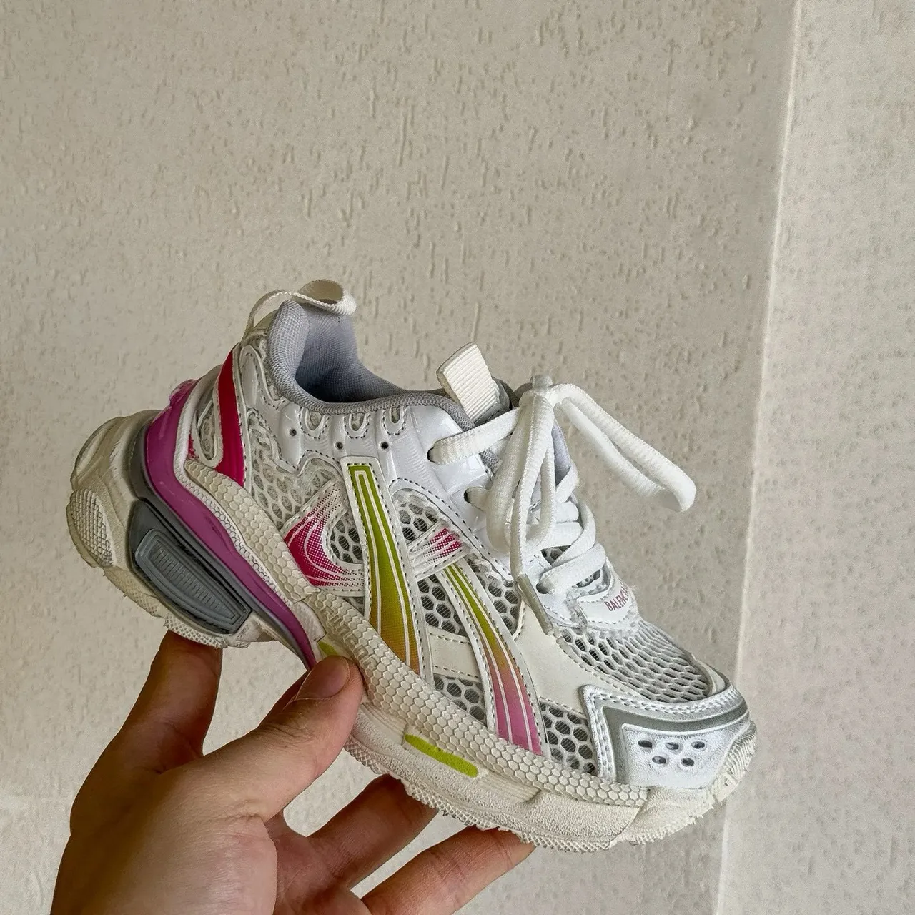Balenciaga Runner White Black Oversized Sole Mesh-and-Synthetic Overlay Construction Chunky Sneakers 14