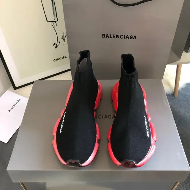 Balenciaga Speed Trainer Black and Red Lifestyle Sneakers 2