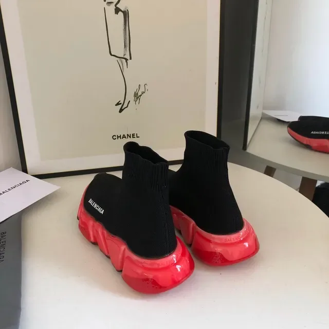 Balenciaga Speed Trainer Black and Red Lifestyle Sneakers 4