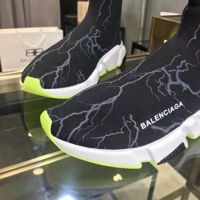 Balenciaga Speed Trainer tênis lifestyle pretos amarelo neón 2