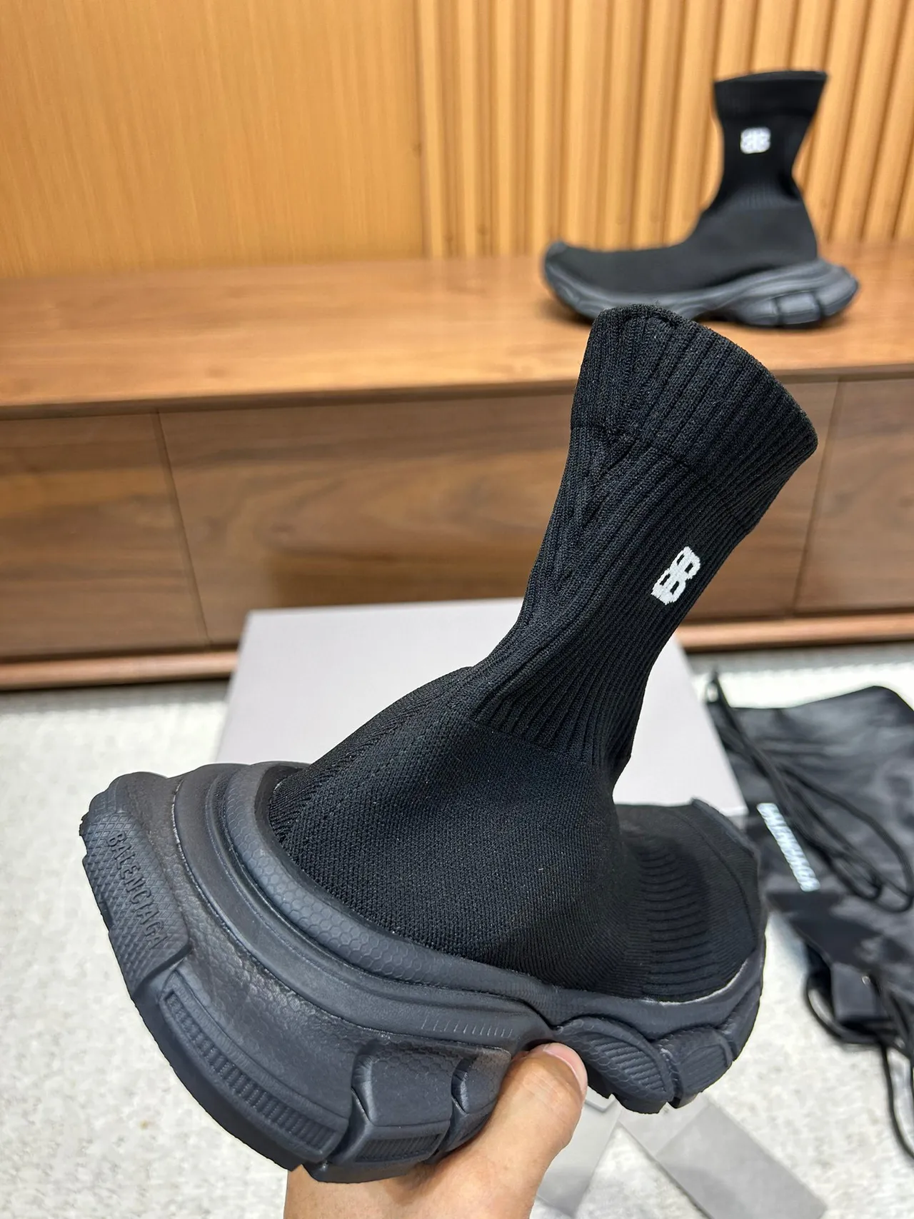 Balenciaga Speed Trainer Chaussures Lifestyle Noires à Encolure de Chaussette 3