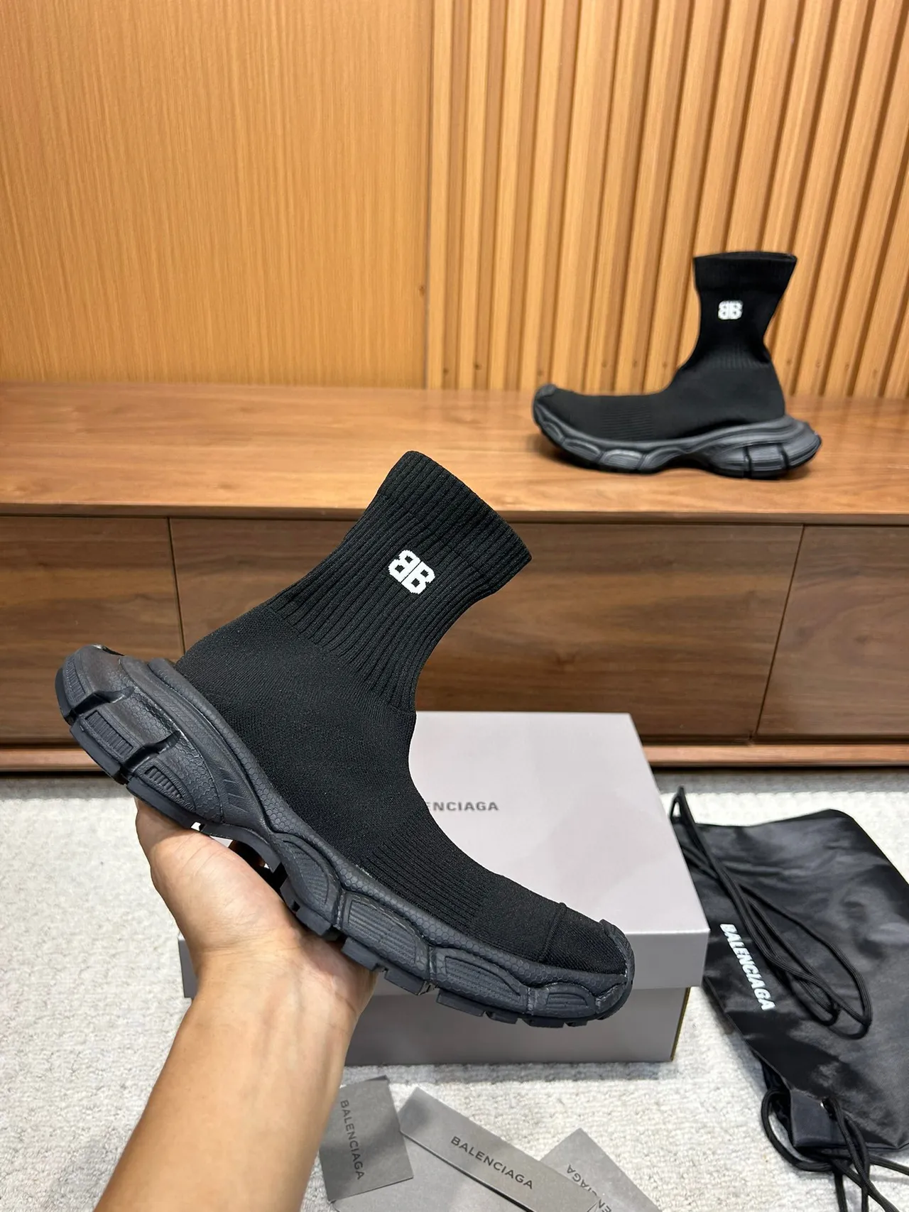 Balenciaga Speed Trainer Chaussures Lifestyle Noires à Encolure de Chaussette 5