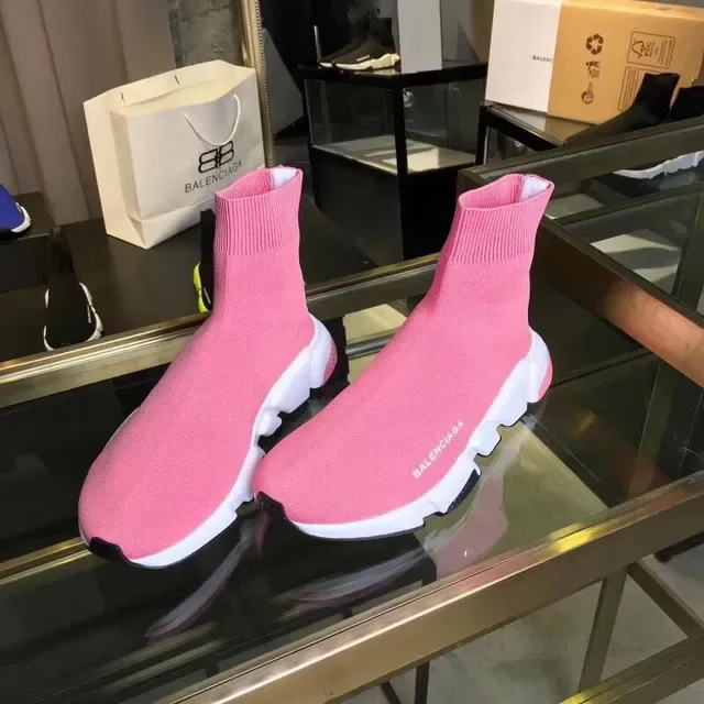 Balenciaga Speed Trainer rosa ajuste de meia estilo de vida sneakers 2