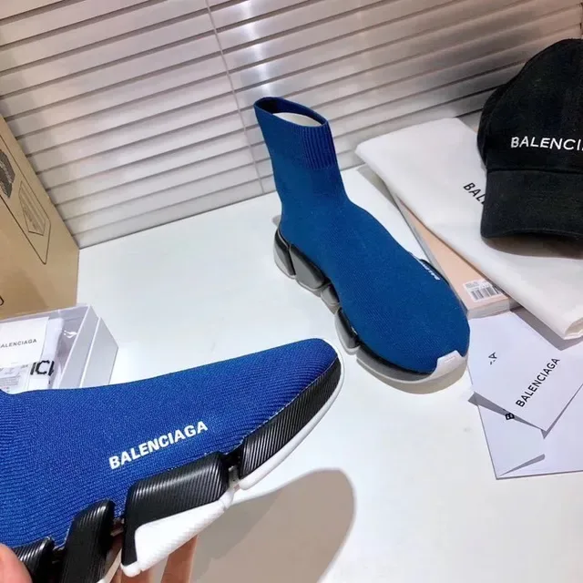 Balenciaga Speed Trainer Royal Blue Black White حذاء رياضي أسلوب حياة 2