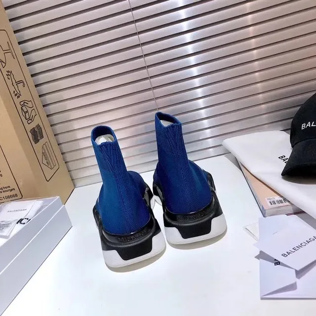 Balenciaga Speed Trainer Royal Blue Black White حذاء رياضي أسلوب حياة 5