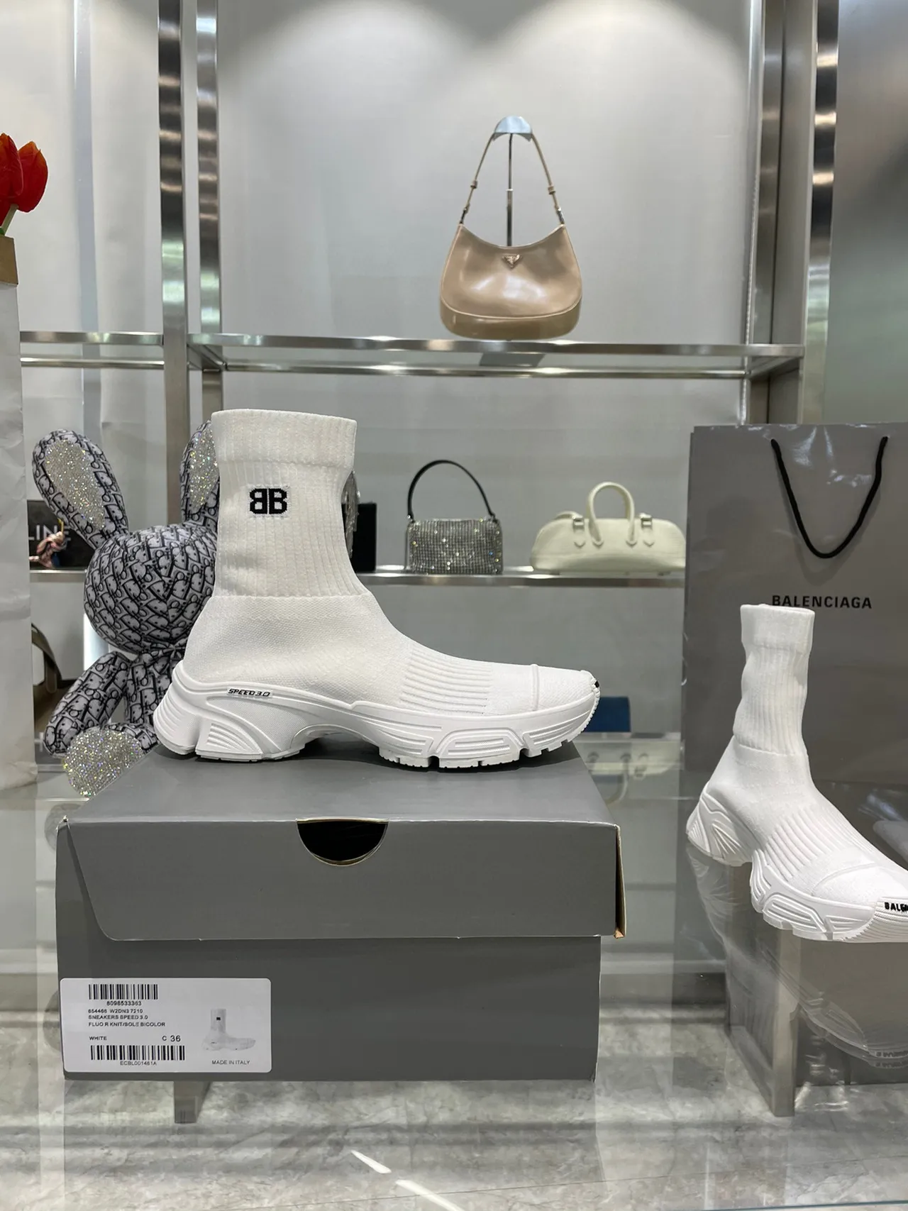 Balenciaga Speed Trainer tênis lifestyle branco com ajuste sock-fit 2