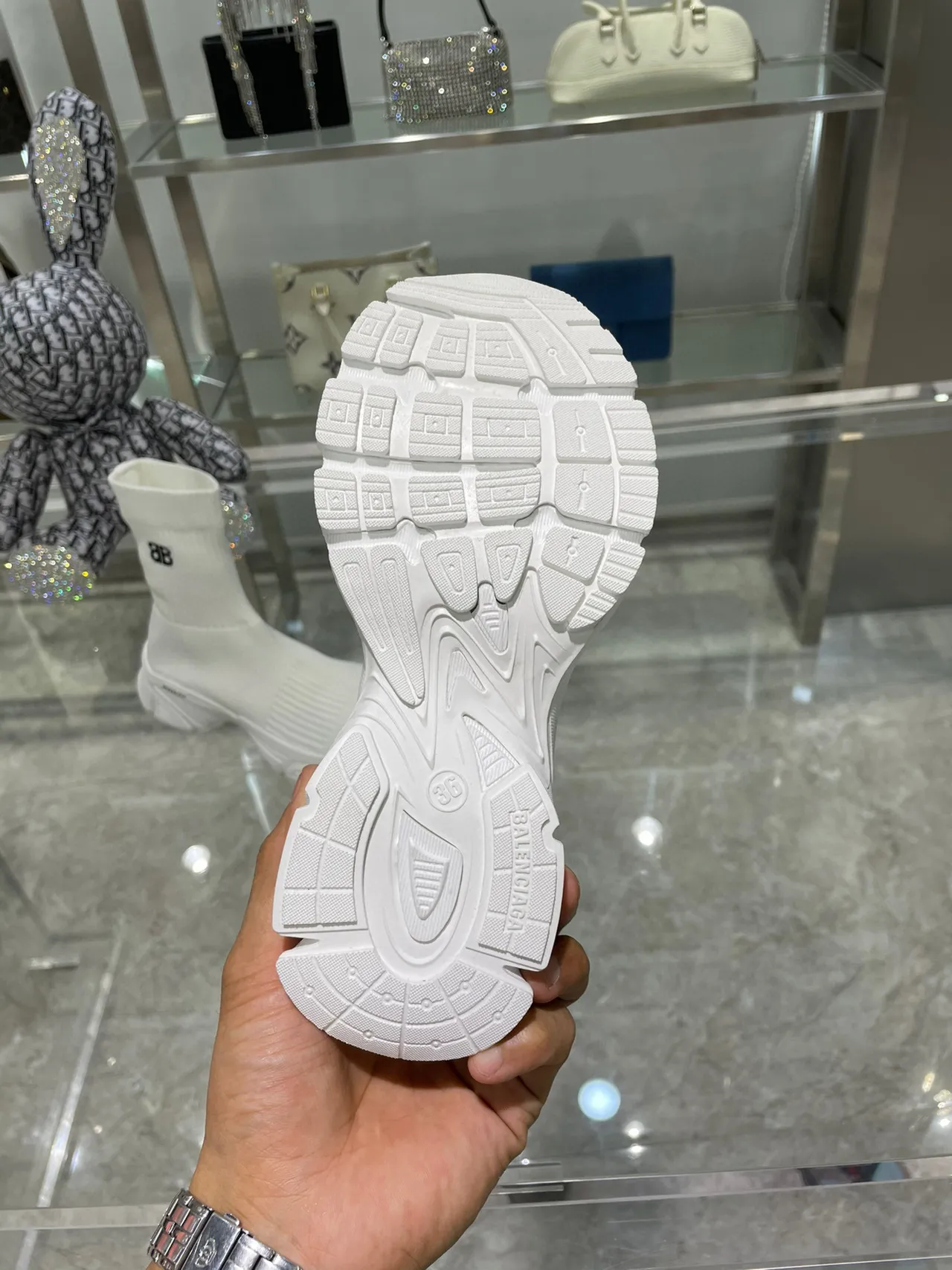 Balenciaga Speed Trainer tênis lifestyle branco com ajuste sock-fit 3