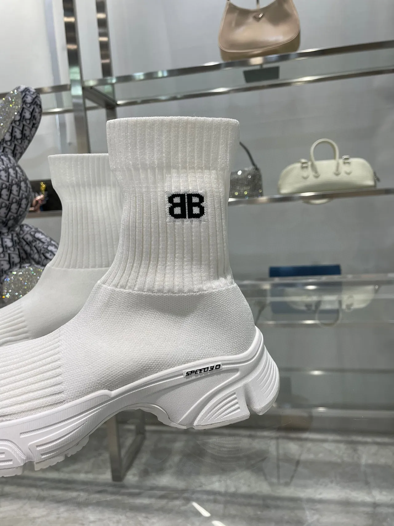 Balenciaga Speed Trainer tênis lifestyle branco com ajuste sock-fit 5
