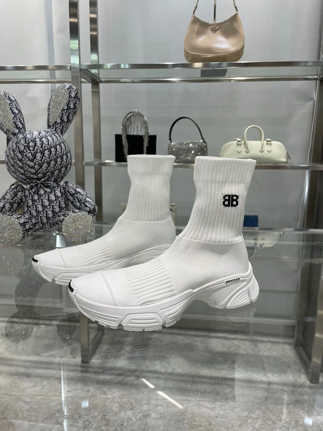 Balenciaga Speed Trainer tênis lifestyle branco com ajuste sock-fit 6