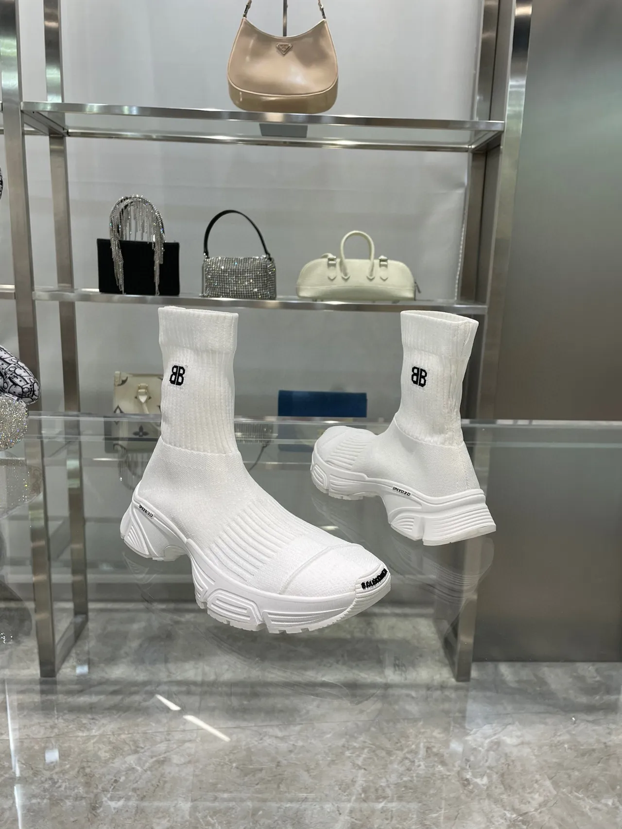 Balenciaga Speed Trainer tênis lifestyle branco com ajuste sock-fit 8