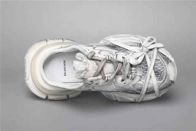 Balenciaga Track Trainer Tênis Chunky Todo Branco 7