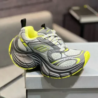 Balenciaga Track Trainer Gray and Neon Yellow Chunky Sneakers