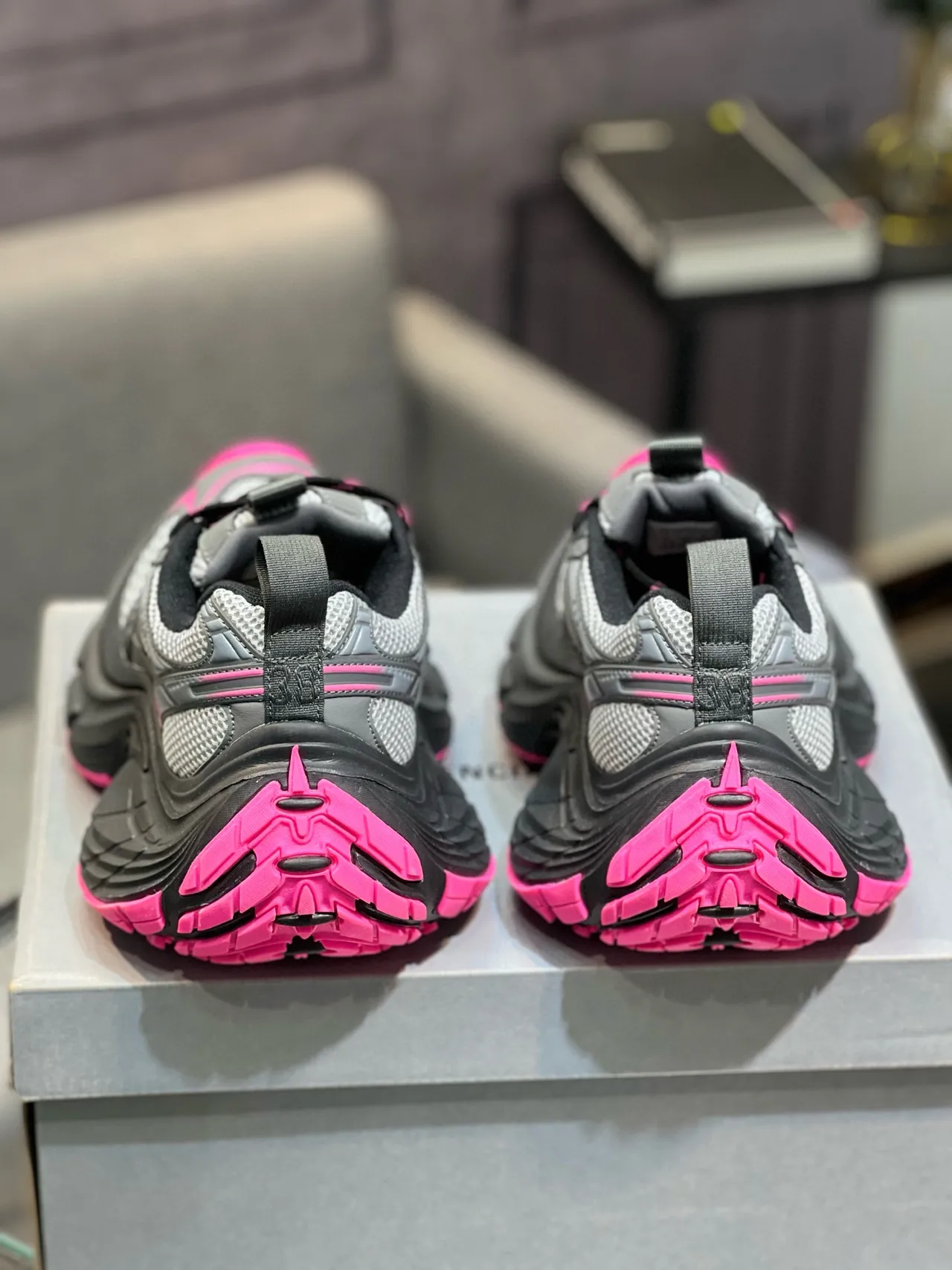 Balenciaga Track Trainer Gray Black Pink Chunky Sneakers 8