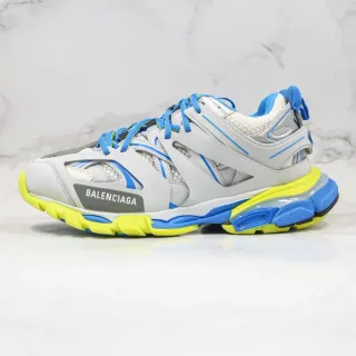 Balenciaga Track Trainer Gray Blue Neon Yellow Chunky Sneakers